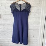 Torrid Women's Size 14 Navy Blue Dress Polka Dot Mesh Sleeves Cocktail Photo 3