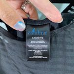 Catalina Women's Black Illusion Striped One Piece Bathing Suit Size L Photo 4