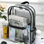 Clear black trimmed mini stadium approved backpack full size New Photo 0