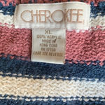 Cherokee  Pullover Sweater Womens Pink Blue Striped Ribbed Long Sleeve Size XL Photo 3