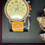 Rocawear Women’s Quartz Analog Watch with Bling Kitty Keychain Gift Set Gold Photo 3