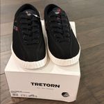 Tretorn New in Box Black Canvas  Sneakers with Red Plaid Accents Sz 7.5 Photo 5