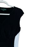 Ralph Lauren Lauren  Dress 6 Black White Colorblock Ruched Cocktail Sheath Photo 2