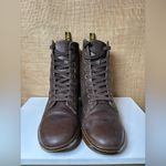 Dr. Martens 🤎🖤 Brown Lace Up Boots with Leopard Cuff size 8Us L .🤎🖤 Photo 2