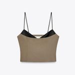 ZARA Khaki Corset Top Photo 0