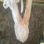 Frederick's of Hollywood , vintage Pink halter Lace Babydoll nightie dress small Photo 8