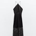 ZARA  NWT black sheer mesh overlay maxi dress Photo 11