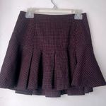 Love & Love  Black & Red Grid Print Pleated Mini Skirt M Photo 0