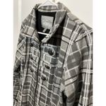 LY2K VANITY Pea Coat Plaid‎ Large Jacket Gray Button Peacoat Collared Photo 1