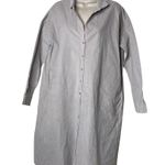 ALBUM DI FAMIGLIA Light Grey Velvet Collar Oversized Button Front Shirt Dress S Photo 1