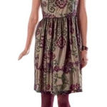 Sundance  Catalog Mesh Embroidered Dress Floral Black Purple Green Womens Size 4 Photo 0