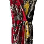 Yoana Baraschi Womens Size 2 Multicolor Paisley Abstract Surplice Ruched Dress Photo 0