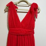 VICI  Carrie in Paris Tie Shoulder Tulle Tiered Polka Dot Midi Dress Photo 3