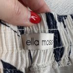 Ella Moss XL Linen Blend Wide Leg Pants Pull On Blue Floral Pockets Resort Beach Photo 5