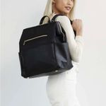 BEIS  Diaper Bag backpack black chic mom cool faux leather travel minimalist med Photo 0