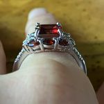 Red Labradorite Vermelho Red Garnet Sterling Silver Ring Size 9.75 Photo 1