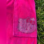Hello Kitty Pink Velour Sweatpants with rhinestone Logo. Photo 1