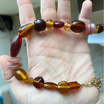 Anthropologie New! Here Comes Fall XL Beaded Stone Necklace Chocolate Brown Pink Photo 7