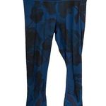 Lululemon  Size 4 Run Inspire Crop II Blue Jumbo Inky Floral Print Leggings Photo 0