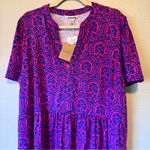 Boden Pink Blue Naomi Print Short Sleeve Dress Womens 22 Knee Length Modest NWT Size undefined Photo 1