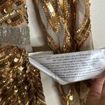 Mac Duggal LONG SLEEVE SEQUIN STREAKED GOWN in copper embellished size 6 Photo 9