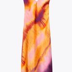 ZARA dress midi tie dye prints straps slip satin wedding party cocktail summer Photo 16
