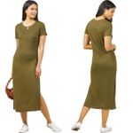Outerknown  Neptune Tee Dress in Olive Small NWT Photo 1
