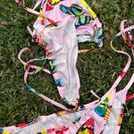 XXL light pink colorful butterfly string bikini Photo 4