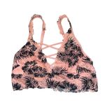 PINK - Victoria's Secret PINK Victoria’s Secret Pink & Black Hibiscus Print Strappy Lace Bralette Photo 0