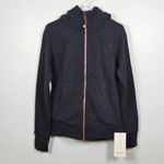 Lululemon  Scuba Full-Zip Hoodie - Black / Rose Gold - Women's Size 8 - LW3JGYS Photo 1