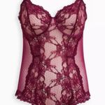 Torrid Underwire Lingerie Bodysuit Dot Lace Purple Plum Plus 0 Large 12 NWT Photo 8