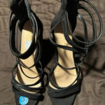 Nicole Miller  women’s Black High heels‎ Faux Suede strap high Heels size 10 MWOB Photo 0