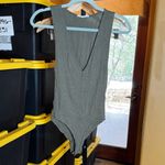 Honey Punch  Olive Green V Neck Bodysuit Top Size Small Photo 1