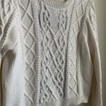 J.Crew  Embellished Cable-knit crewneck sweater with crystals (Sz L) White Photo 3