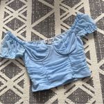 Tic Toc  blue mesh milkmaid‎ bustier top Photo 1