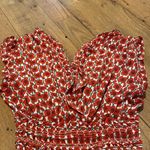 Max Studio  Wide Leg Double V Rouched Shoulder Smocked Waist Pull On Red Poppy XS Photo 4