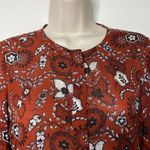 ALC Frank A.L.C Randi Mini Button front Dress Floral print Henna, Black, & White Photo 7