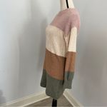 Miami for Francesca's Colorblock Long Sleeve Sweater Dress size XS Raglan Stripe Pink Photo 5