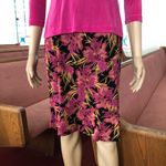 Citiknits 2 Piece Pink Black Floral Top and Skirt Photo 2