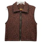 VTG Alps Sweater Vest Marled Wool Knitted Full Zip Collared Sleeveless Brown M Size M Photo 0