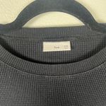 Aritzia Tna Women's Long Sleeve Waffle Crew Top Black‎ Sz XXS Black Photo 2