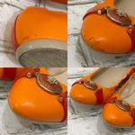 Versace Medusa Medallion Flats Orange/Red Color-block Ballerina Flats Size 41 Photo 12