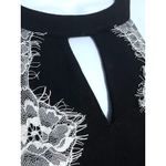 Cable & Gauge Black Mini Dress L White Lace Sleeveless Dark Fairy Romantic NWT Photo 3