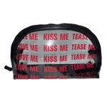 Victoria's Secret Love Me Kiss Me Tease Me Clear Cosmetic Makeup Pouch Bag Photo 1