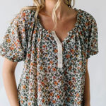 Free People Astra Peasant Top Sz Medium Floral Photo 0