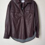 Saylor  Fabiana faux leather pullover top size S Photo 1
