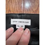 Good American  Black Faux Leather Pants Size 10/30 Straight Leg Date Night Photo 4