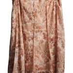 Connected Apparel XL Skirt Floral Print Beige Brown Midi Pleated Photo 0