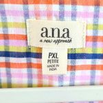 a.n.a  Women's Box Cut Plaid Blouse - Size Petite XL - Short Sleeve Button Front Photo 2