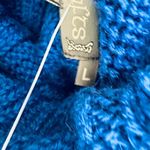Inis Crafts Sweater Women Large Chunky Cable Knit Turtleneck Merino Wool Ireland Blue Photo 6